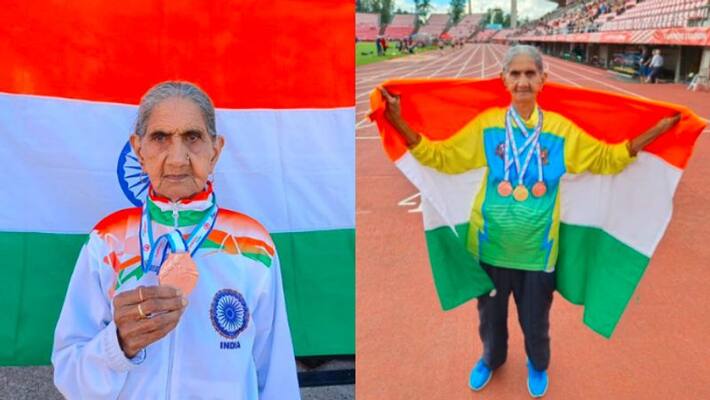 94 year old Bhagaani devi dagar win a gold and 2 Bronze medal for India in World Masters Athletics championships 2022 spb 94 year old Bhagaani devi dagar win a gold and 2 Bronze medal for India in World Masters Athletics championships 2022 spb