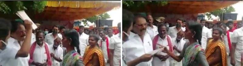 There was a stir in Virudhunagar after the Minister assaulted a woman who had come to file a petition