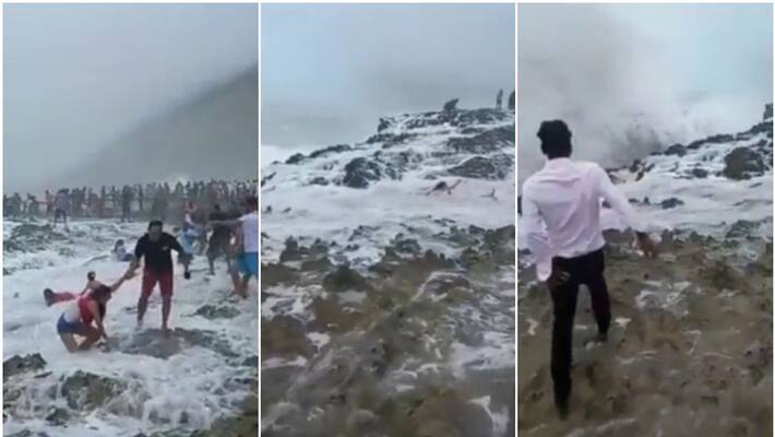 Video of children washed away by huge wave in Salalah Video of children washed away by huge wave in Salalah