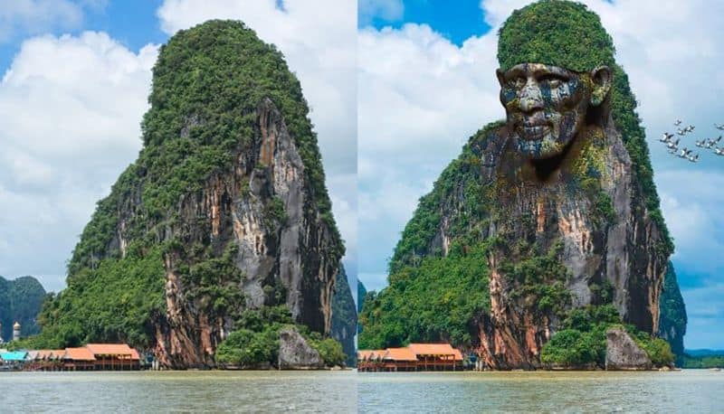 Picture Of Mountain That Looks Like Sai Baba Is Actually Digital Art mnj 