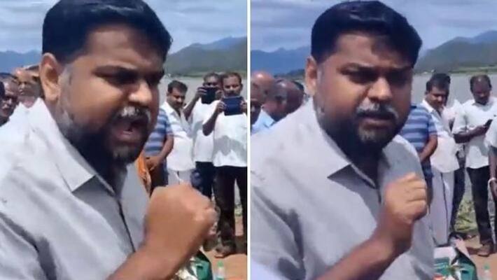 Dharmapuri MP Senthil kumar insulting government officials at the inauguration of renovation works viral video Dharmapuri MP Senthil kumar insulting government officials at the inauguration of renovation works viral video