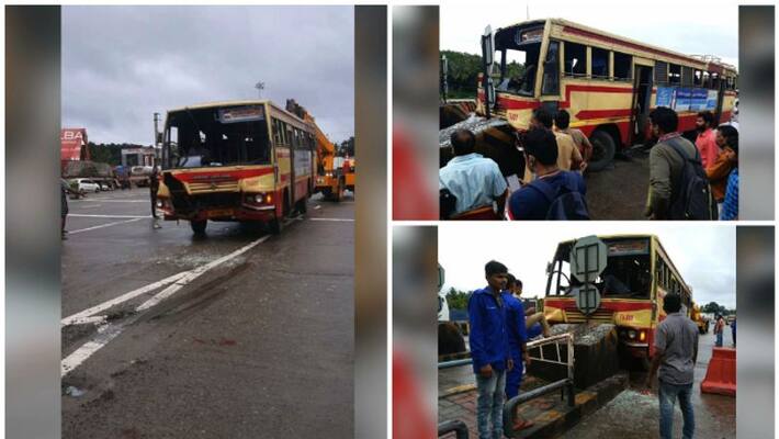ksrtc accident in paniyankara toll plaza ksrtc accident in paniyankara toll plaza