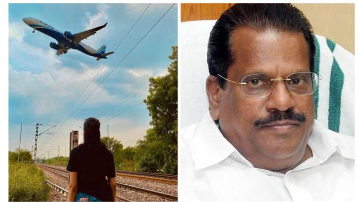 Indigo airlines facebookp post with picture of a flight flying over a railway track Indigo airlines facebookp post with picture of a flight flying over a railway track