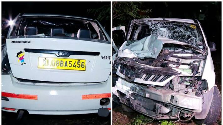 car hit on a taxi car while racing in thrissur one killed car hit on a taxi car while racing in thrissur one killed