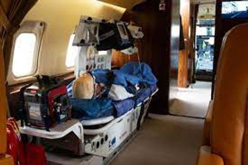 Critical patient flown 23 hrs flight from USA to Chennai by air ambulance for medical treatment 