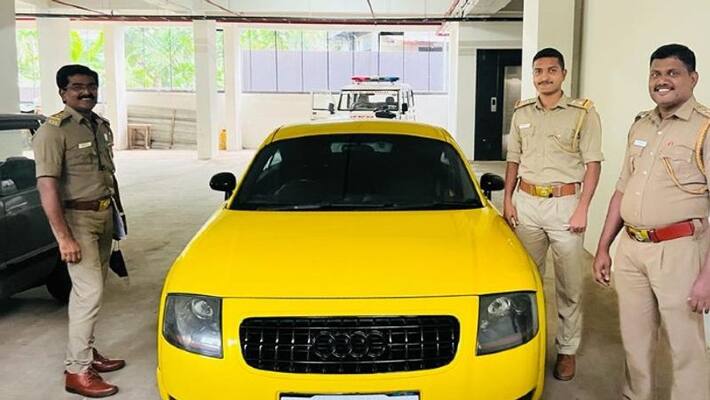 mvd seized audi luxury car at malappuram not paid taxes mvd seized audi luxury car at malappuram not paid taxes