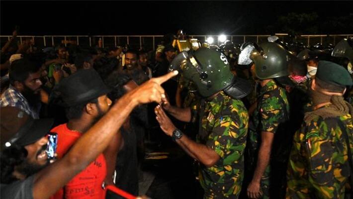 security force raid in sri lanka protest camp after president Ranil Wickremesinghe a appointment security force raid in sri lanka protest camp after president Ranil Wickremesinghe a appointment