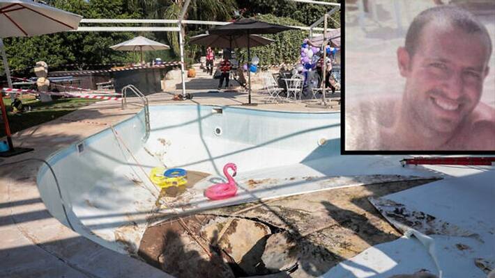 Israel Man swallowed up by sinkhole that opened up in swimminig pool Israel Man swallowed up by sinkhole that opened up in swimminig pool