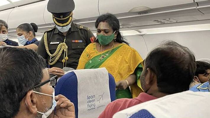 co passenger ill on indigo flight helped by Telangana Governor co passenger ill on indigo flight helped by Telangana Governor
