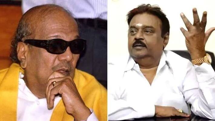 DMDK Vijayakanth opposes the construction of a monument in form of a pen to former Chief Minister Karunanidhi DMDK Vijayakanth opposes the construction of a monument in form of a pen to former Chief Minister Karunanidhi