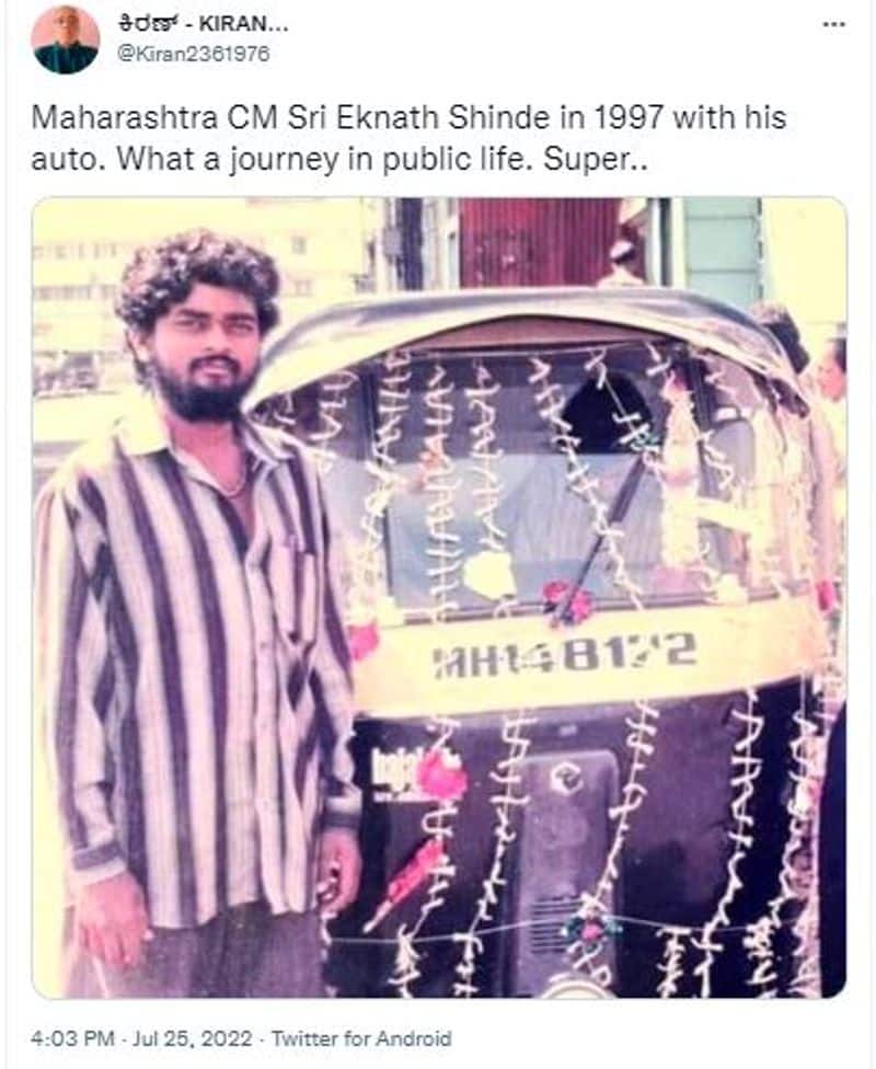 Man Standing With Auto Rickshaw In Viral Photo Is Not Maharashtra CM Eknath Shinde mnj 