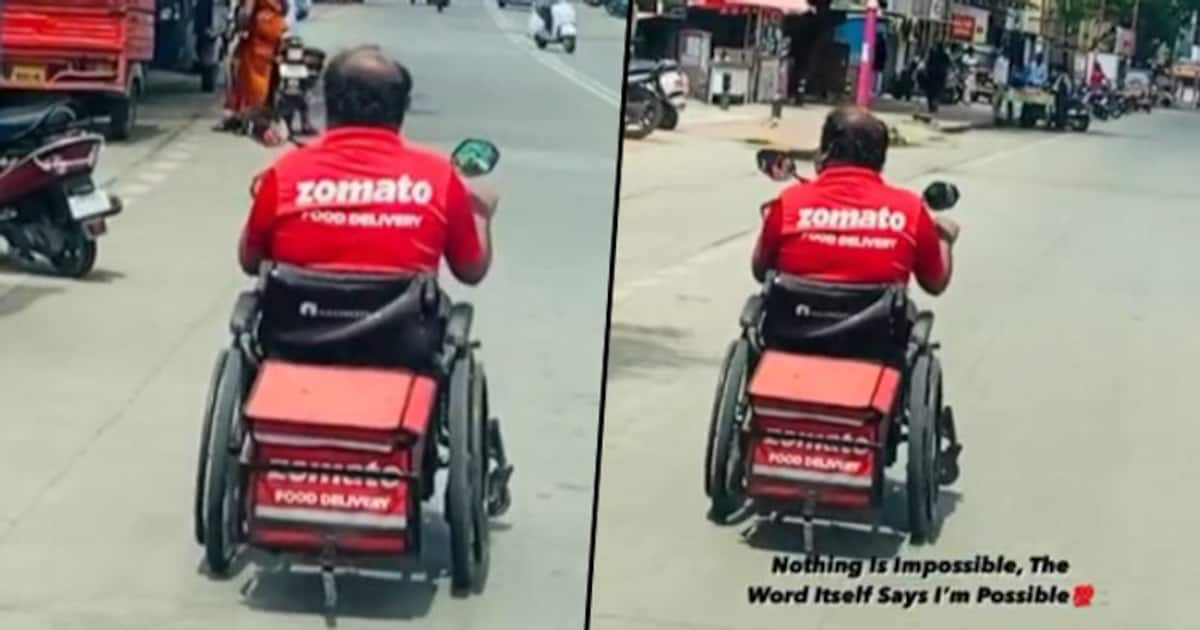 Watch: Specially-abled Zomato Representative Delivering Food In A 