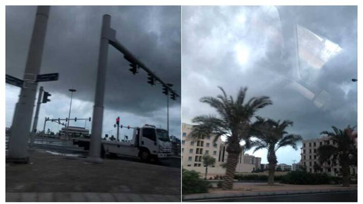 thundery rain hits Qatar thundery rain hits Qatar