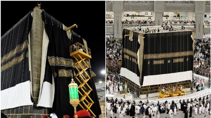 Kaaba in Makkah draped with new Kiswa Kaaba in Makkah draped with new Kiswa