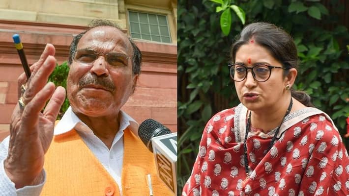Now congress mp Adhir Chowdhury demands apology from bjp Smriti Irani for not using prefix before President's name snt Now congress mp Adhir Chowdhury demands apology from bjp Smriti Irani for not using prefix before President's name snt