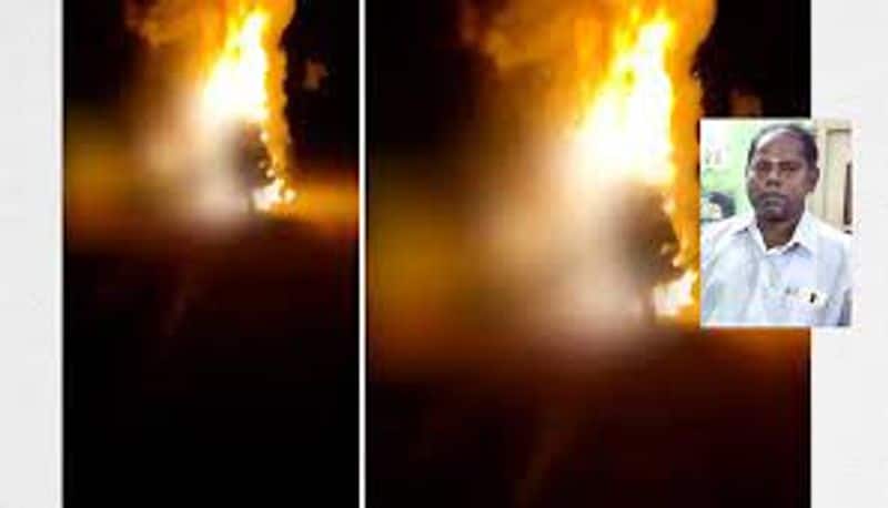 Two-wheeler fire accident - one killed