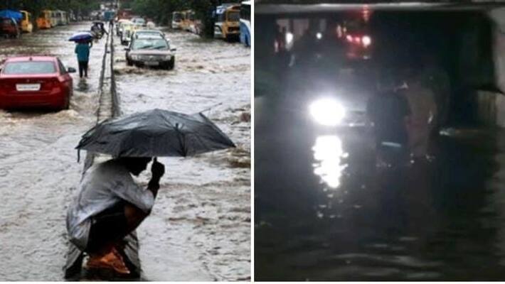 Due to the heavy rain in Coimbatore the car got stuck in the tunnel and there was a stir Due to the heavy rain in Coimbatore the car got stuck in the tunnel and there was a stir