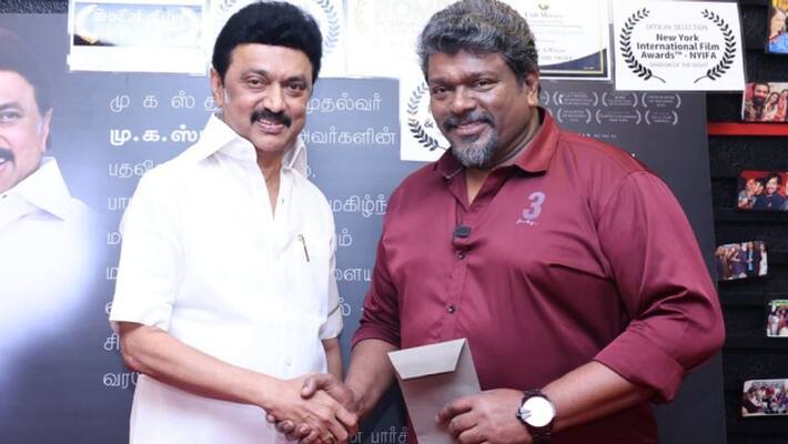 CM MK Stalin watched Iravin Nizhal Movie Parthiban thanked him and slam blue sattai maran CM MK Stalin watched Iravin Nizhal Movie Parthiban thanked him and slam blue sattai maran