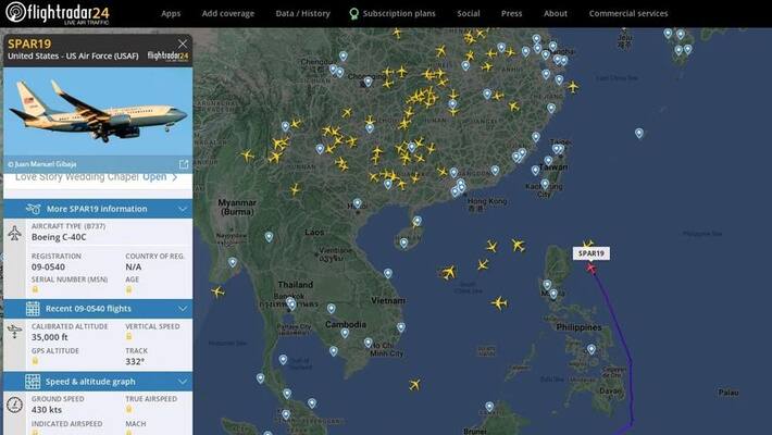 Pelosis flight is approaching Taiwan from Philippine Sea Pelosis flight is approaching Taiwan from Philippine Sea