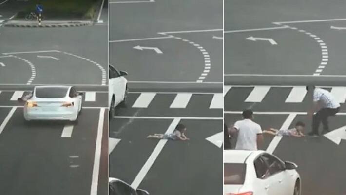 In China Girl Falls Out Of Car Window Video goes Viral In China Girl Falls Out Of Car Window Video goes Viral