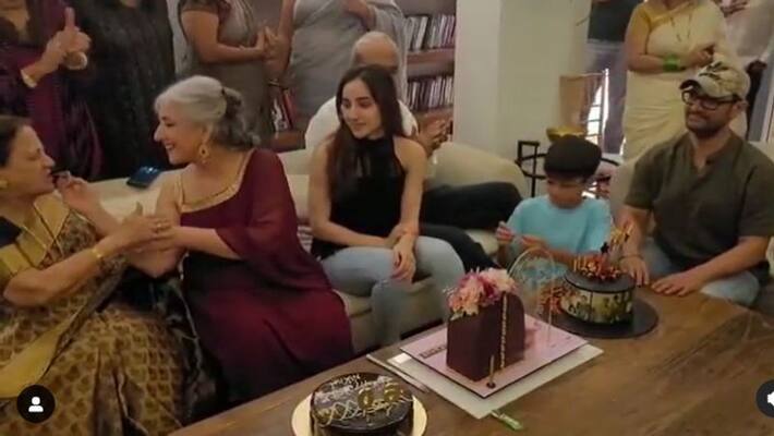 Aamir Khan Celebrates sister Nikhat Birthday with Ira Khan and Azad rao, Video viral AKA Aamir Khan Celebrates sister Nikhat Birthday with Ira Khan and Azad rao, Video viral AKA