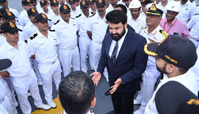 Actor Mohanlal arrived at Cochin Shipyard to see INS Vikrant
