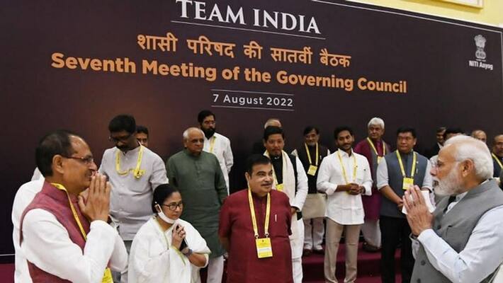 PM Modi chaired NITI Aayog governing council meeting CM Mamata Banerjee is present bsm PM Modi chaired NITI Aayog governing council meeting CM Mamata Banerjee is present bsm