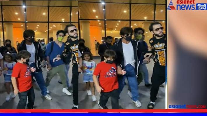 Shahrukh Khan gave triple treat to fans Aryan Khan appeared in this style with Abram Khan rps Shahrukh Khan gave triple treat to fans Aryan Khan appeared in this style with Abram Khan rps