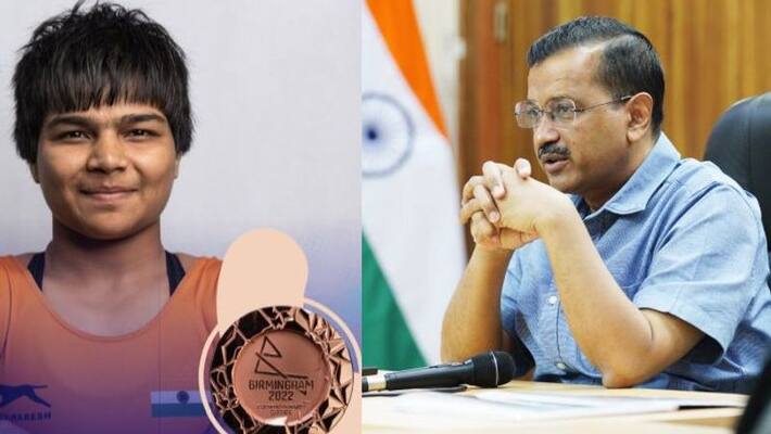 Commonweath Games wrestling bronze winner Divya Kakran embarasses Delhi CM Arvind Kejriwal Commonweath Games wrestling bronze winner Divya Kakran embarasses Delhi CM Arvind Kejriwal
