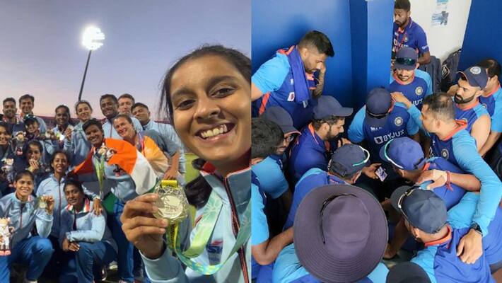 CWG 2022 See how Senior Mens team watched Womens cricket team is final vs Australia CWG 2022 See how Senior Mens team watched Womens cricket team is final vs Australia