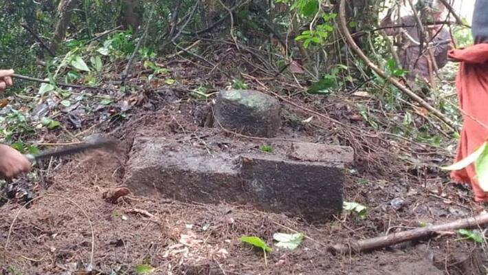 Miraculously a Shivlinga was recovered from ground while cutting down a tree on side of road bsm Miraculously a Shivlinga was recovered from ground while cutting down a tree on side of road bsm