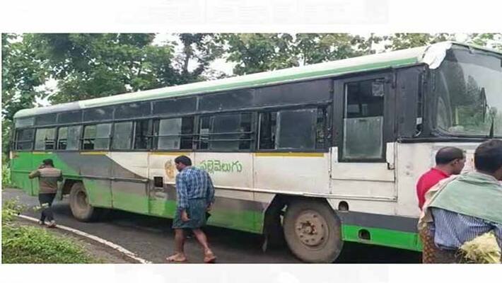 APSRTC bus goes missing from At Vangara Village in Srikakulam District APSRTC bus goes missing from At Vangara Village in Srikakulam District