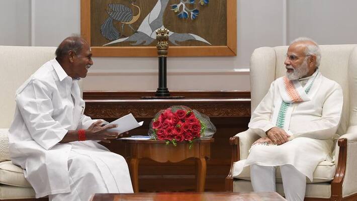 pudhucherry cm rangasamy met pm modi at delhi pudhucherry cm rangasamy met pm modi at delhi