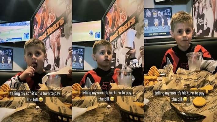 father ask to toddler son to pay for meal at restaurant video goes viral father ask to toddler son to pay for meal at restaurant video goes viral