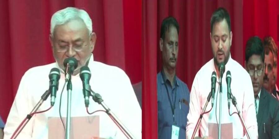 bihar political crisis Nitish Kumar take oath as Bihar CM tejashwi yadav mahagathbandhan live update pwt