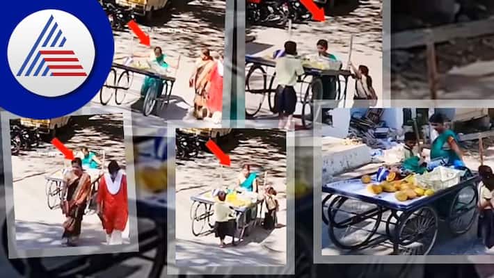 little childrens helps woman to push her cart akb little childrens helps woman to push her cart akb