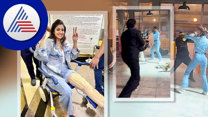 Actress Shilpa Shetty gets badly injured while Indian police force shooting set sgk Actress Shilpa Shetty gets badly injured while Indian police force shooting set sgk