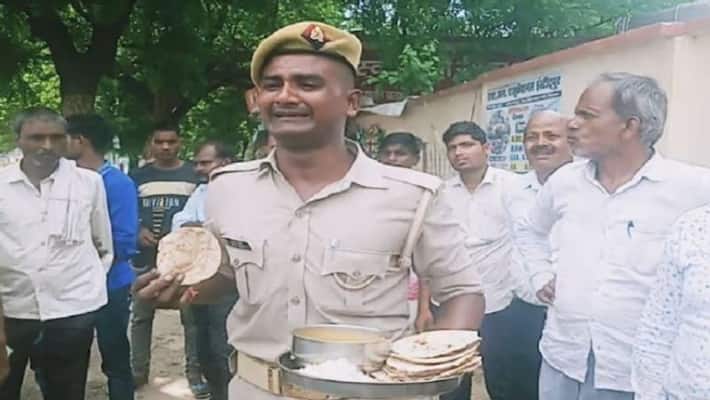 up police constable raised question on food video viral on social media up police constable raised question on food video viral on social media