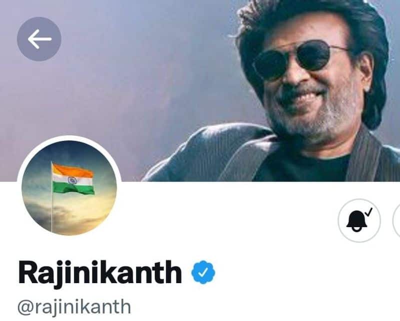 Actor Rajinikanth posted the national flag on his Twitter homepage