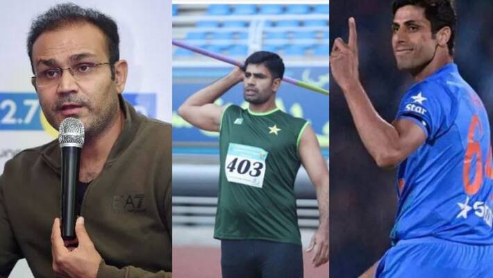 CWG 2022: Virender Sehwag Mocks A Pakistani Political Analyst For Confusing Ashish Nehra With Neeraj Chopra CWG 2022: Virender Sehwag Mocks A Pakistani Political Analyst For Confusing Ashish Nehra With Neeraj Chopra