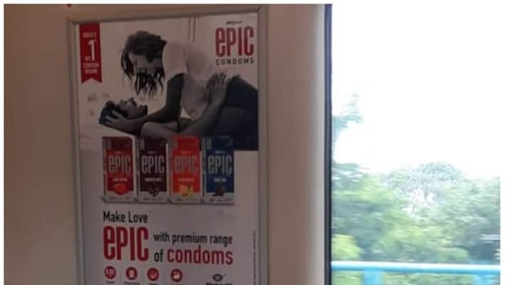 condom advertisement poster in delhi metro women reservation place.. objections in twitter condom advertisement poster in delhi metro women reservation place.. objections in twitter