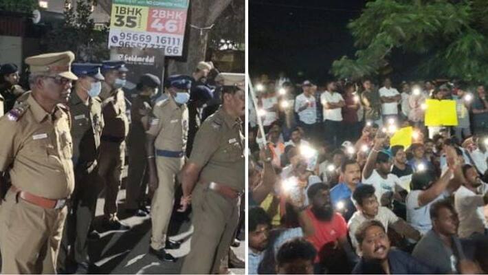 Police arrested those who participated in the BJP protest in Coimbatore against the posting of posters in violation of the rules Police arrested those who participated in the BJP protest in Coimbatore against the posting of posters in violation of the rules