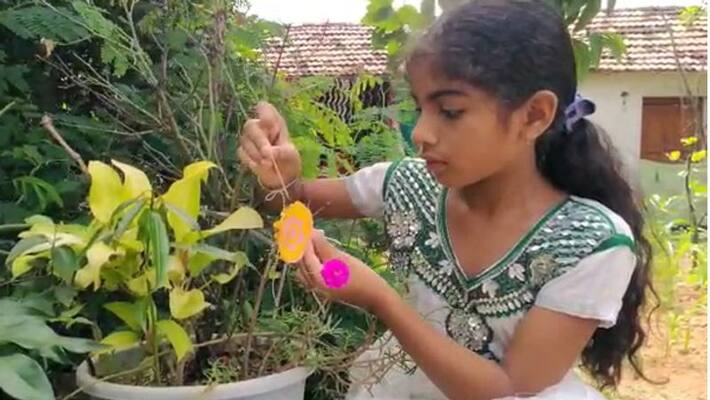 9 years old child tied rakhi to trees in rajanna sircilla district 9 years old child tied rakhi to trees in rajanna sircilla district