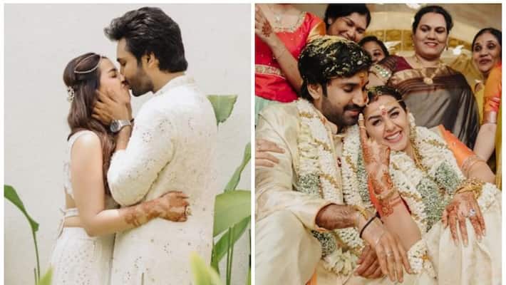 new married couple nikkigalrani and aadhi marriage video teaser new married couple nikkigalrani and aadhi marriage video teaser