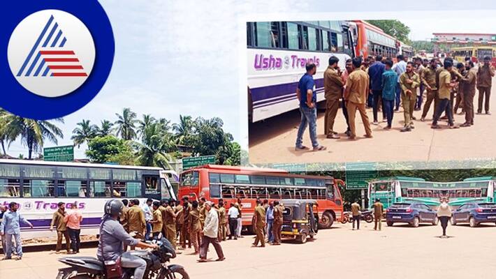Mangaluru bus operator accused of assault by ASI bus bandh and protest staff rav Mangaluru bus operator accused of assault by ASI bus bandh and protest staff rav