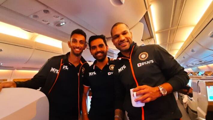 Indian cricket team on flight to Zimbabwe for playing ODI series see pictures spb Indian cricket team on flight to Zimbabwe for playing ODI series see pictures spb