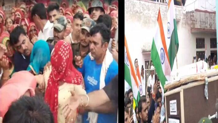 jhunjhunu news Martyr Rajendra Prasad Bhambu Funeral Rajouri Terror Attack pwt jhunjhunu news Martyr Rajendra Prasad Bhambu Funeral Rajouri Terror Attack pwt