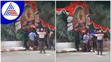 Police detained 4 including hindu leader punith kerehalli in connection with tearing tippu banner in Bengaluru ckm