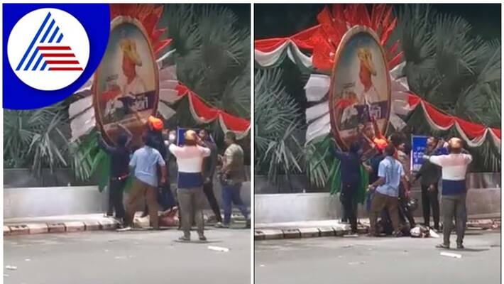 Miscreants tear and torn up Tipu Sultan posters in Bengaluru congress blames bjp government san Miscreants tear and torn up Tipu Sultan posters in Bengaluru congress blames bjp government san