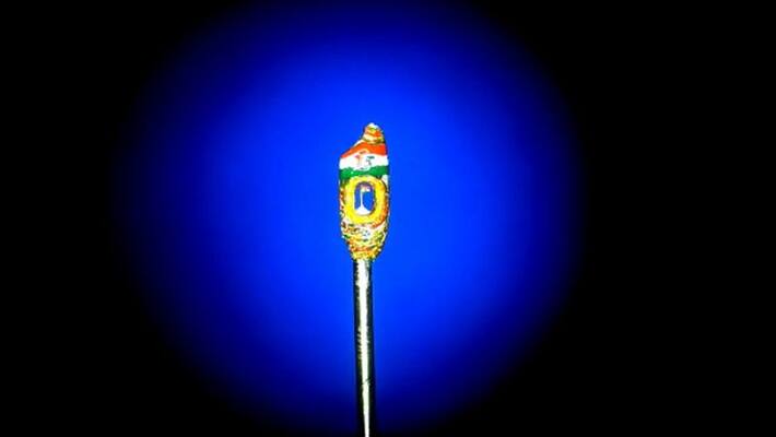 national flag designed on golden grain of rice in jagtial national flag designed on golden grain of rice in jagtial